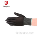 Hespax安価な工場13Gブラックサンディニトリルグローブ